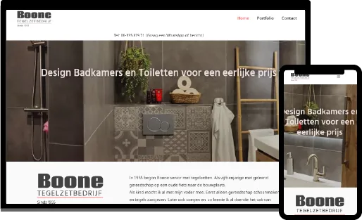 Portfolio website Boone Tegelzetbedrijf - webdesign - website laten maken
