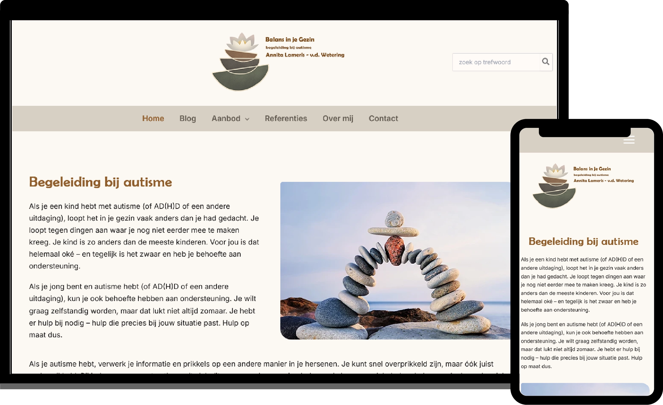 Portfolio website laten maken Balans in je Gezin